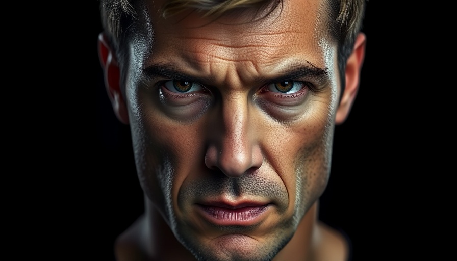 Portrait of a man with focused expression, dramatic lighting.