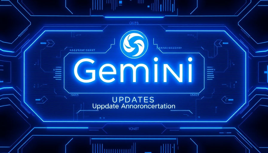 Futuristic Gemini 2.5 Flash Update interface with glowing lines.