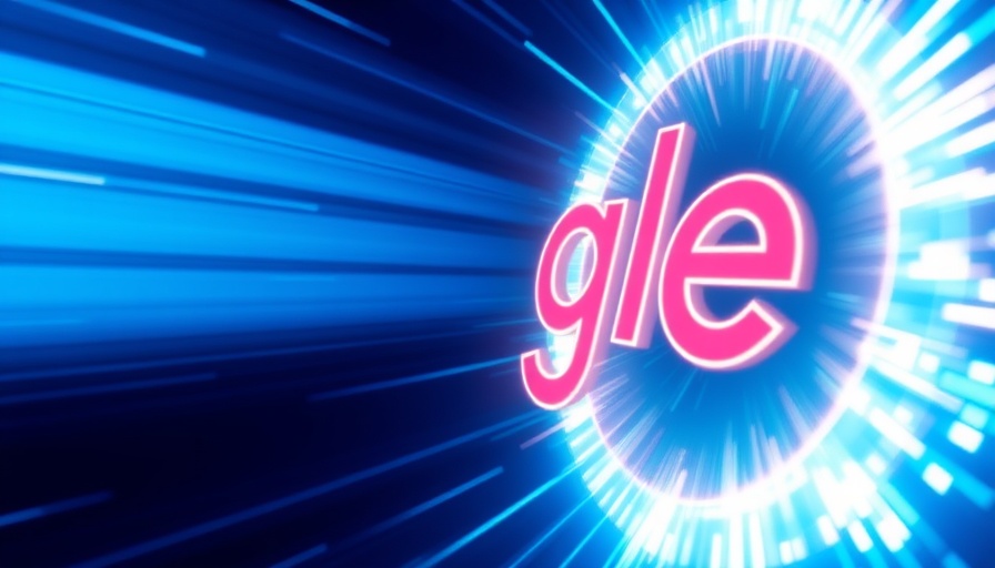 Dynamic Google logo with radiating blue beams, futuristic design.