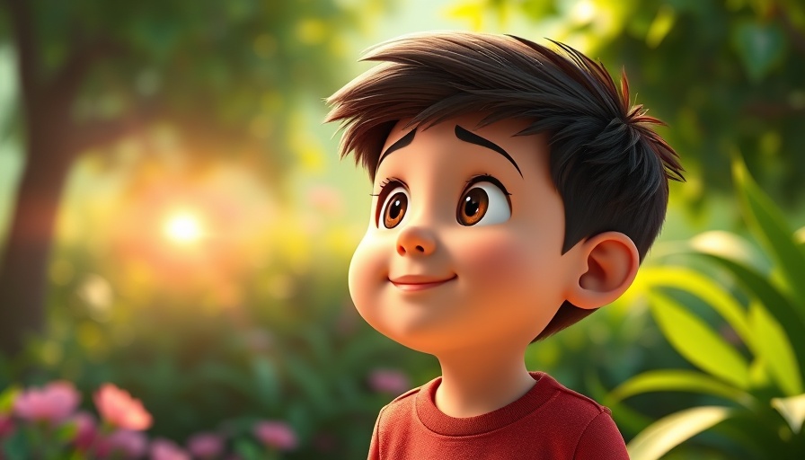 3D cartoon of young boy amazed, witnessing a miracle-working God.