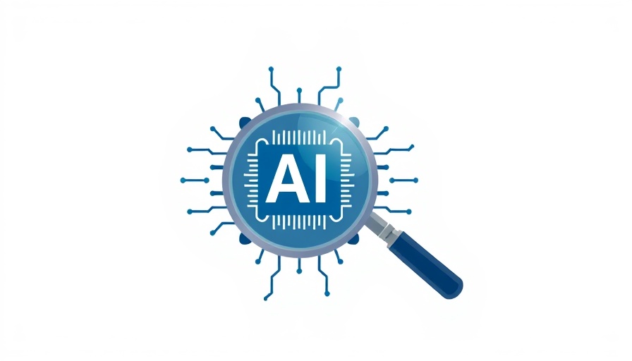 Minimalistic AI concept with magnifying glass, Yoast AI visibility tool.