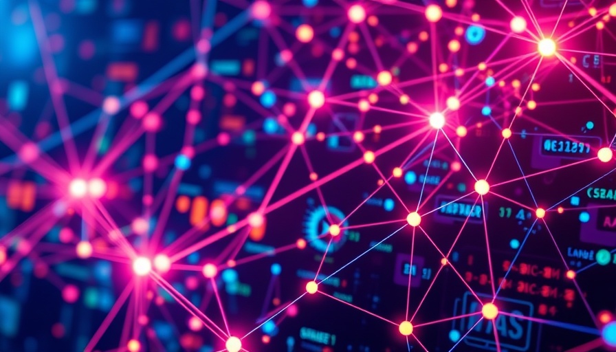 Futuristic digital network with interconnected nodes.