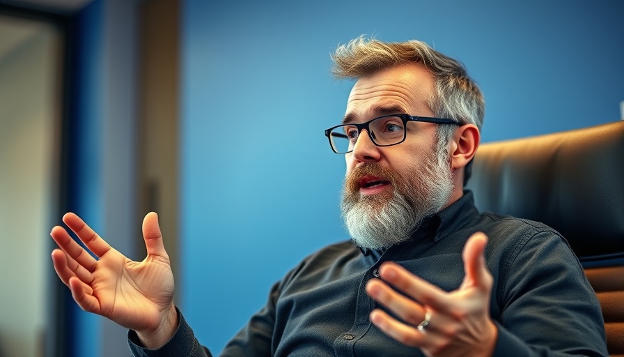 Man discussing concerns about artificial intelligence with headphones on.