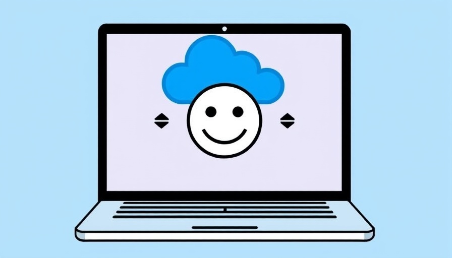 Google Search Service Disruption illustration with sad laptop.