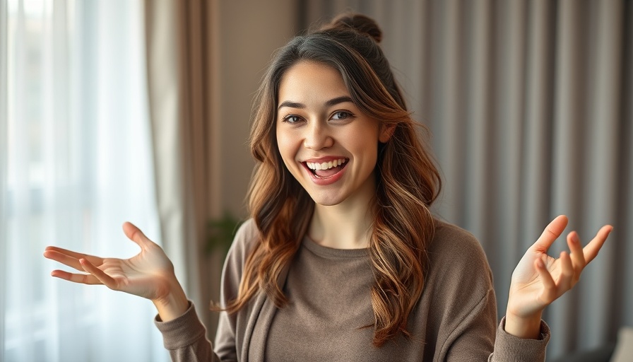 Energetic woman presenting for 10-Day Trainer Series Challenge in a studio.