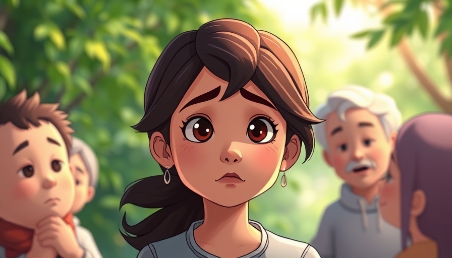 Animated woman contemplating in a lush setting, Trust God in Hard Times.