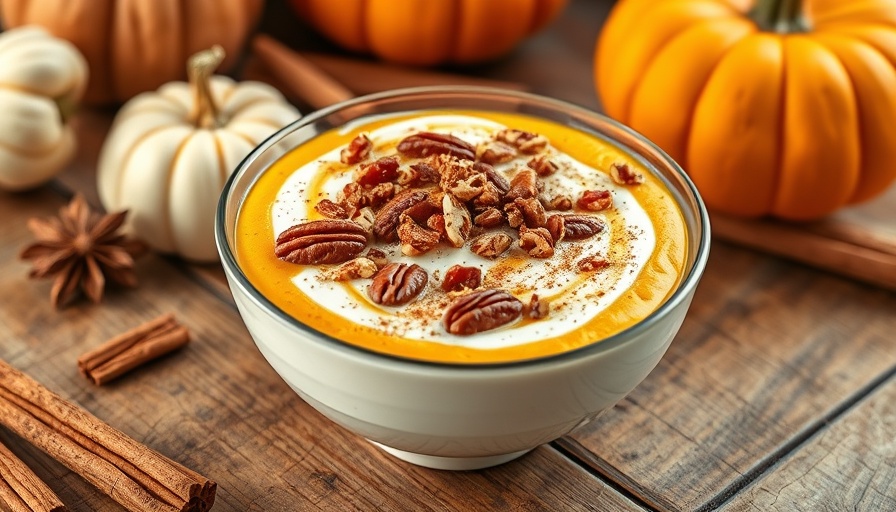 Healthy Pumpkin Pie Yogurt Bowl Recipe with pecans and cinnamon