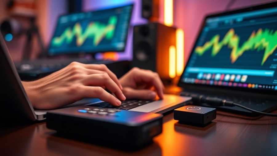 Zoom PodTrak P4 next to laptop in a modern workspace.