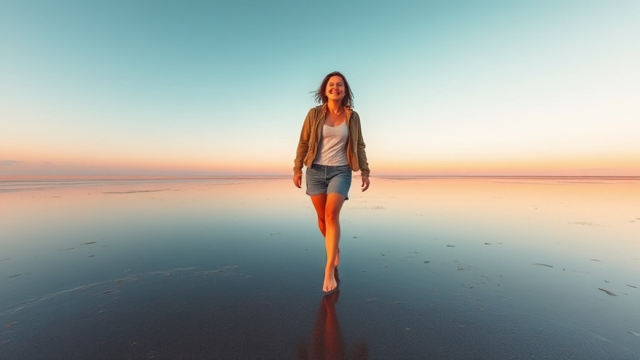 Sustainable vacation at Wadden Sea mudflat during sunset.
