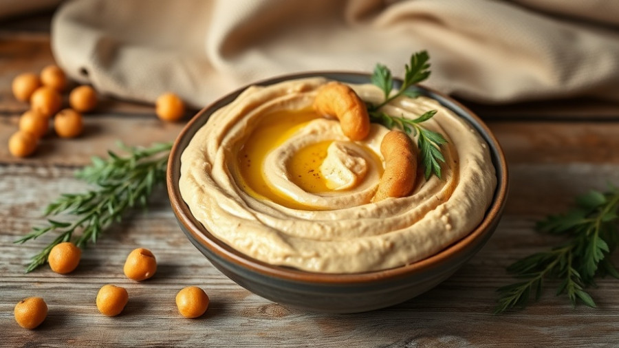 What is good tourism? Tasty hummus on rustic table.