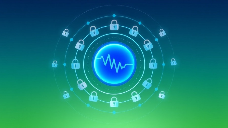 Secure data insights with waveform icon and padlocks symbolizing privacy.