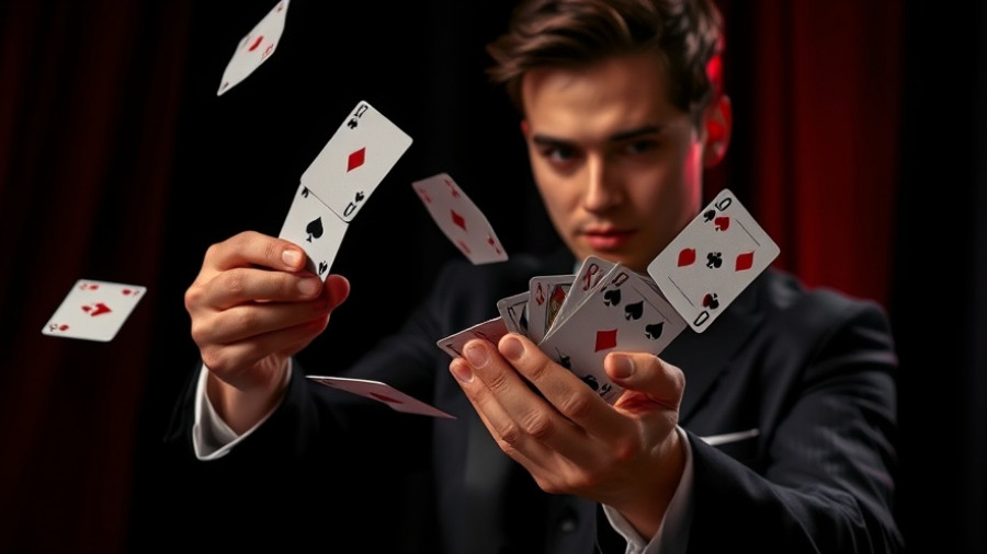 Magician captivates with card trick, illustrating magic of Podcast Magic Tool for Memory Capture.