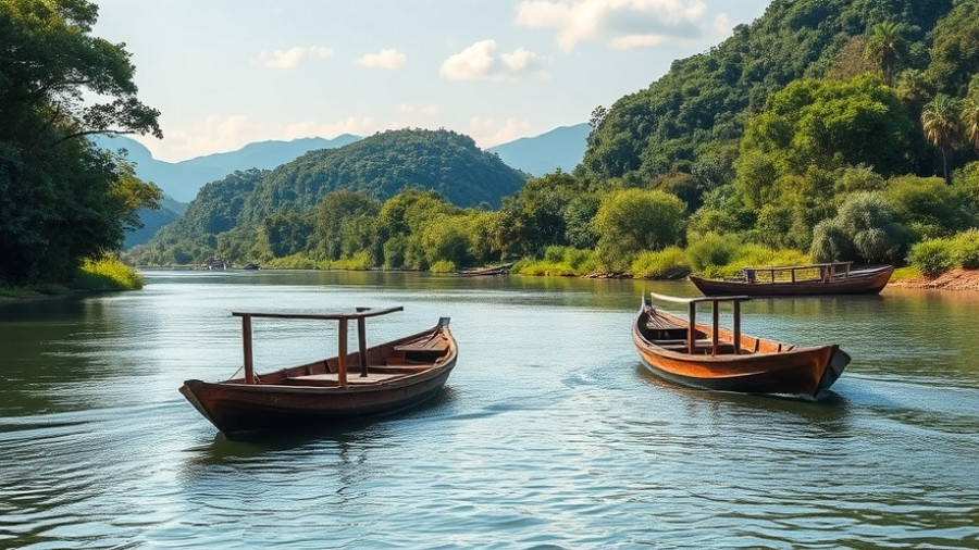 Scenic view of Mekong River promoting sustainable travel.