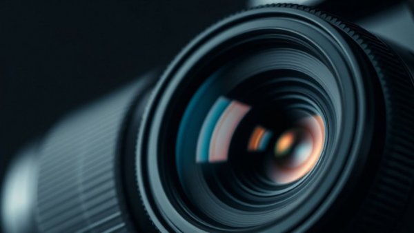 Close-up of camera lens for podcasting, cost of video for podcasts