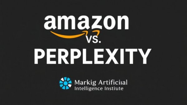 Amazon vs. Perplexity AI marketing strategy headline black background
