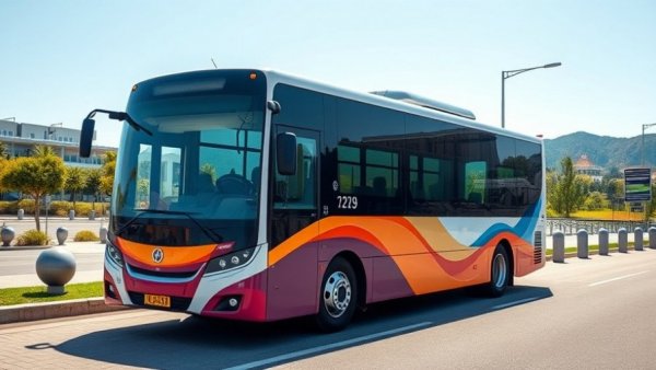 Boten-Mohan shuttle service bus at terminal with vibrant design.
