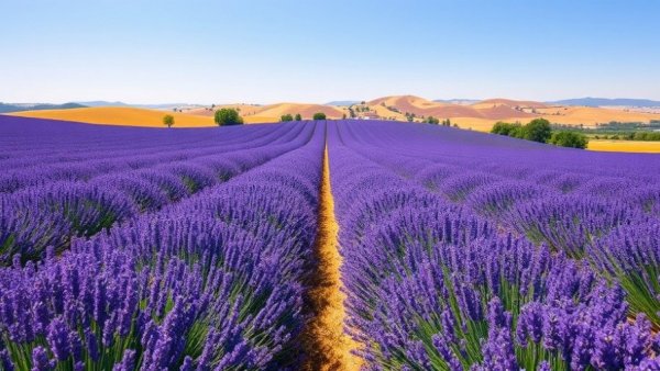 Lavender fields in Provence emphasizing sustainable travel.
