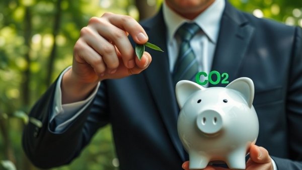 Green fuel tax for aviation concept with CO2 icon and piggy bank.