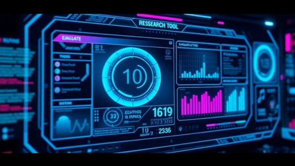 Futuristic interface showing deep research tool, end-to-end training