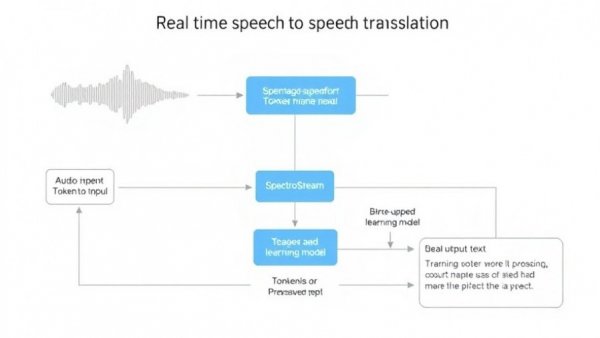 Flowchart showing real-time speech-to-speech translation process.