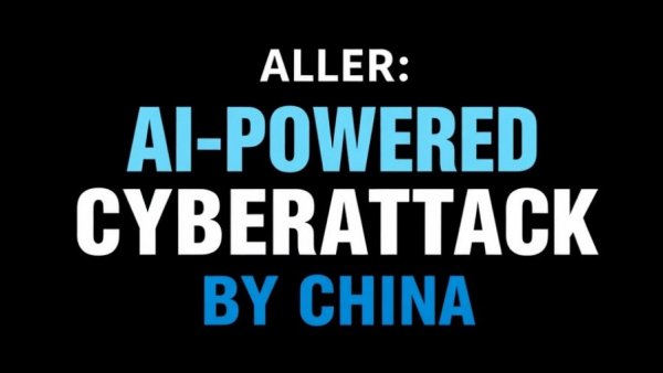 Alert about AI-powered cyberattack by China in bold text.
