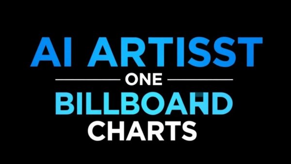 AI-generated music hits Billboard chart in graphic.