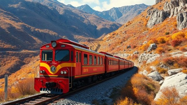 Sustainable travel in New Hampshire cog railway amid lush mountains.