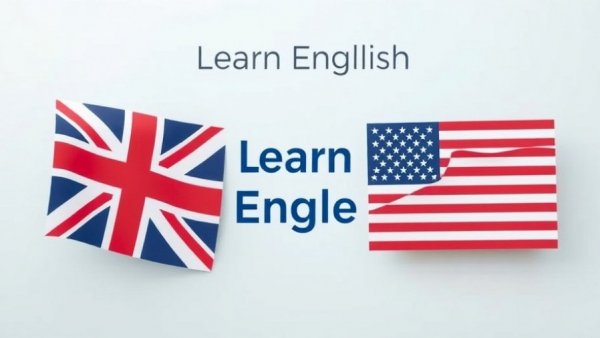 Learn English as a Second Language graphic with UK and US flags.