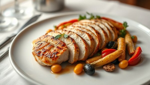 Sustainable solution for meat consumption: grilled chicken with sides.