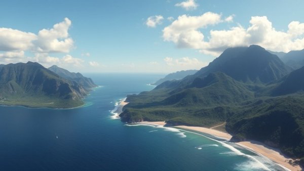 Breathtaking view of Wilsons Promontory with beach and mountains.