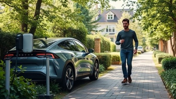 EV-Friendly Accommodation with car charging in leafy area.