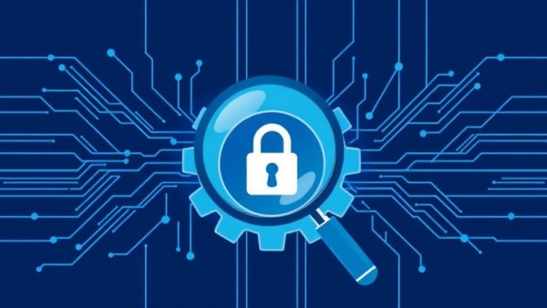 Illustration representing Malware Analysis Courses for 2026 with magnifying glass and lock.