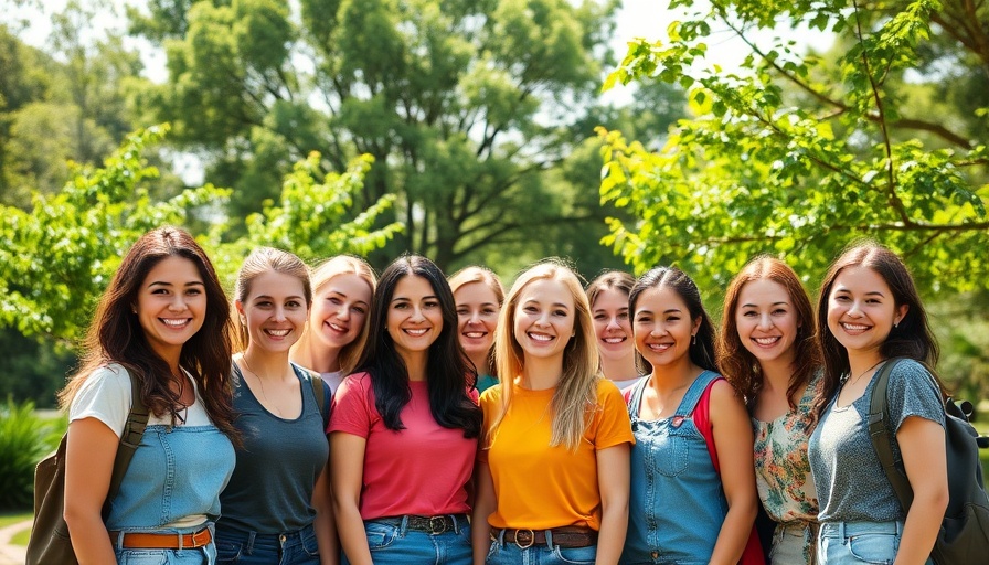 Group of women enjoying a volunteering trip in a lush outdoor setting.