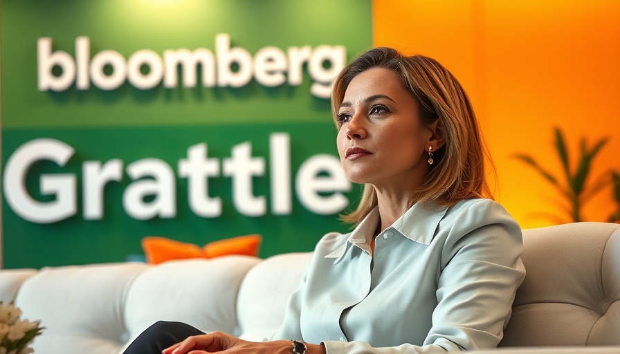 Focused woman at Bloomberg Green event discussing climate action.
