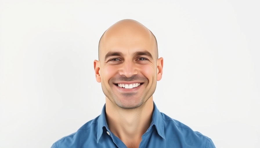 Podcast Movement keynote insights featuring smiling bald man in blue shirt.