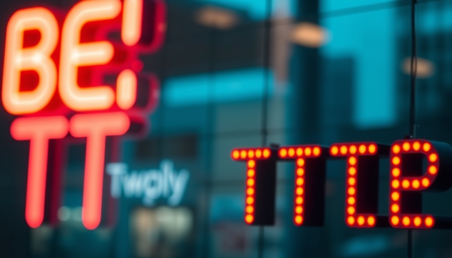 Illustration showing enhanced text clarity with neon lights, Apple Podcasts enhance feature.