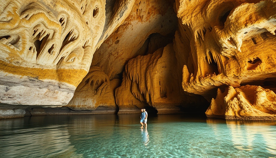 Historical travel treasures in an ancient limestone cave exploration.