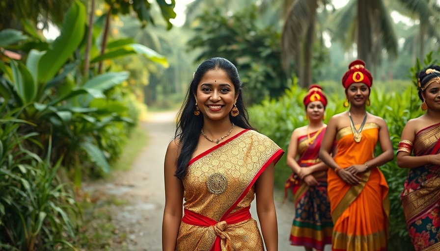 Regenerative hospitality in Sri Lanka with traditional dancers and lush greenery.