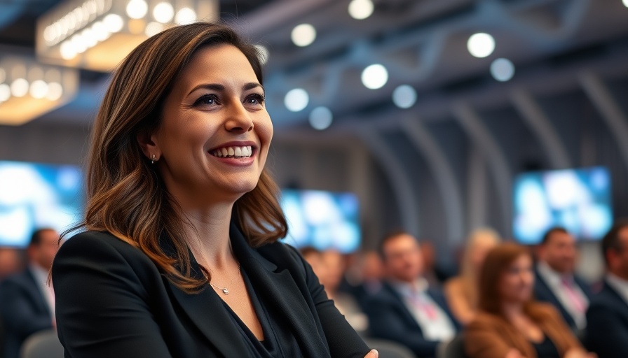 Wells Fargo Impact Investment discussion with a smiling professional woman at a conference.