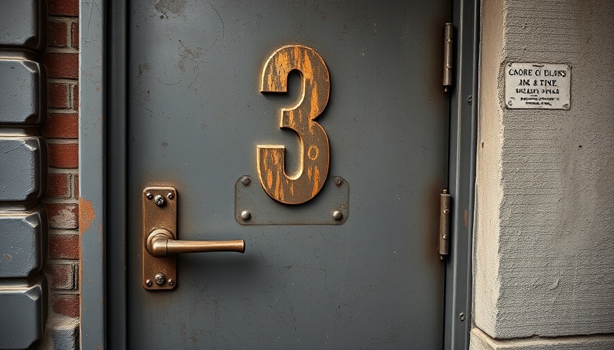 Vintage metal door with number three, highlighting podcasting strategies.