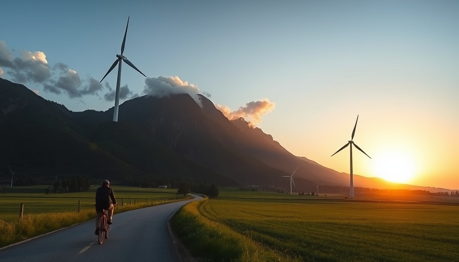 Vietnam green energy transition landscape with wind turbine.