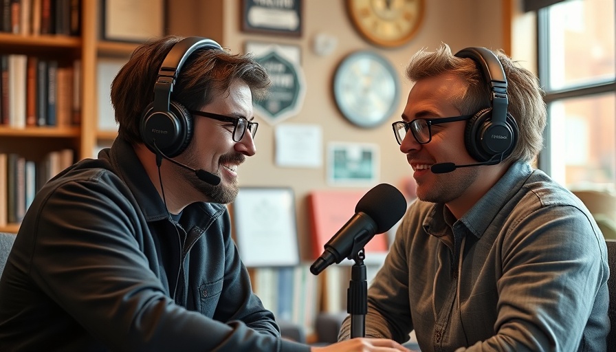 Two podcast hosts discussing trends in cozy studio, New Heights in podcasting trends.
