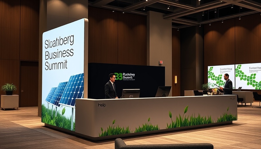 Impact Investment concept at Bloomberg Sustainable Business Summit help desk