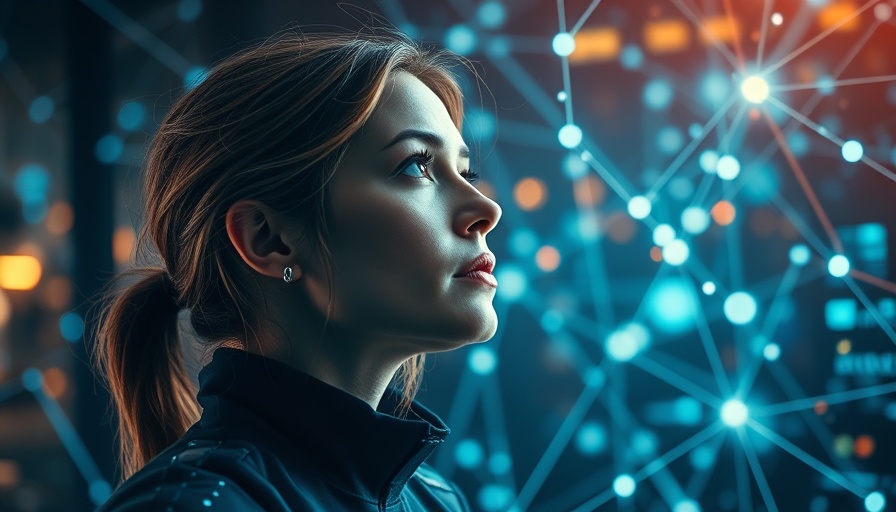 Digital network overlay on woman's face, illustrating Digital Access Impact Fund.