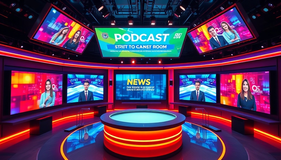 Asia Specific podcast digital newsroom display.
