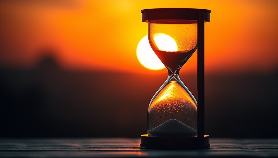 Catalytic sunsetting philanthropic funders concept with hourglass and sunset.
