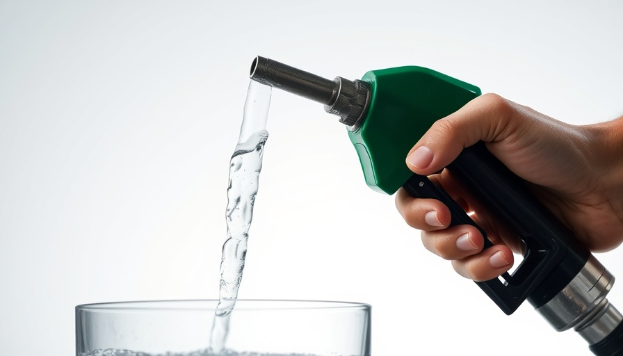 Fuel nozzle pouring water, symbolizing xAI benefits corporation status.