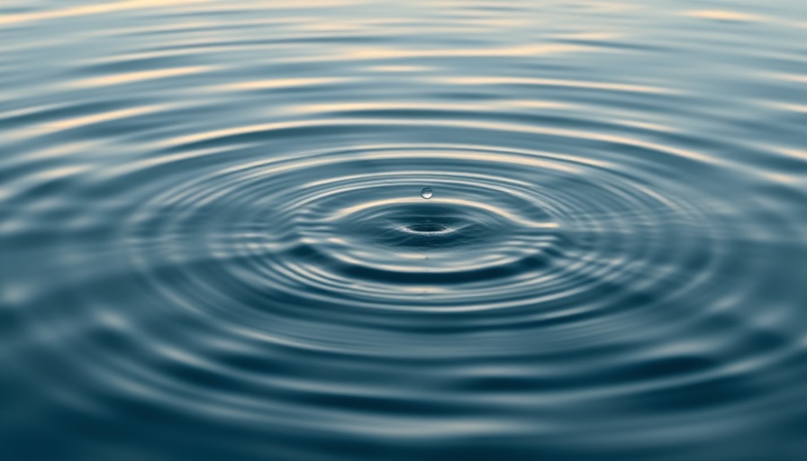 Gentle splash creating ripples on calm water surface.
