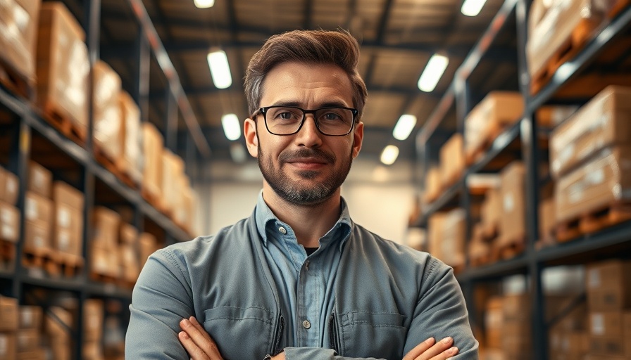 AI in supply chains, featuring industry expert in warehouse.