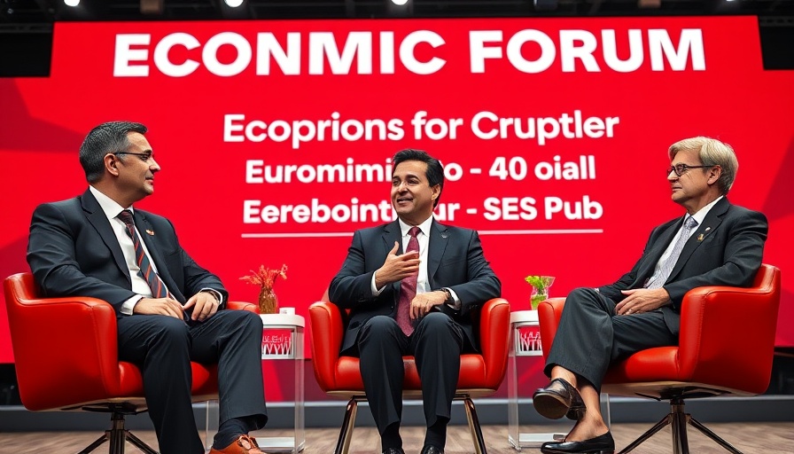 Panel discussing EU-U.S. trade deal impact on investment at a global forum.